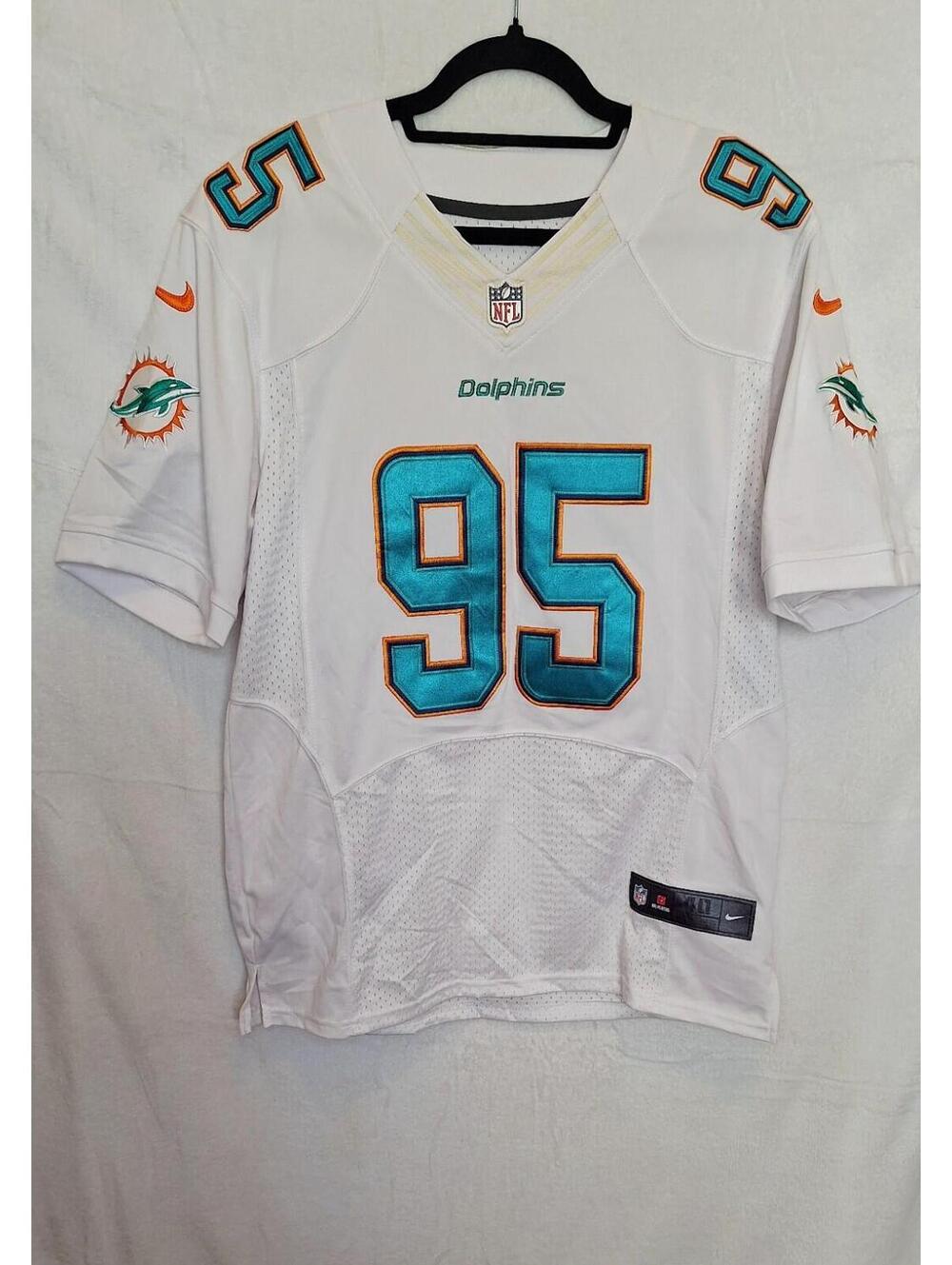Miami Dolphins #95 JORDAN NFL Football Jersey - Nike - White - 44 L/XL